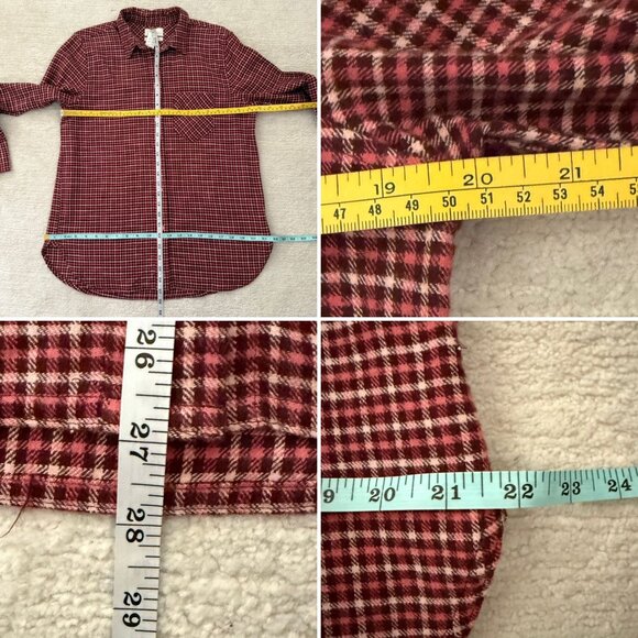 J Crew Red Plaid Shirt Womens Size 6 Flannel Button Down Classic Fit NWT Casual - Picture 9 of 10